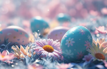 Obraz na płótnie Canvas animated easter eggs background