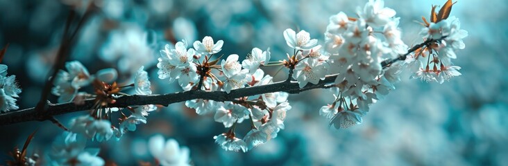 cherry blossoms are on the branch - Powered by Adobe