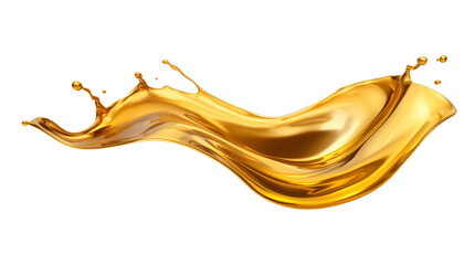 Golden oil splash cut out