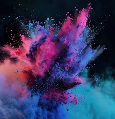 color explosion with colorful powder all for free - obrazy, fototapety, plakaty