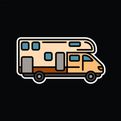 Original vector illustration. A contour icon of a mobile home.