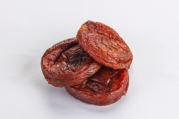 Dry chocolate apricot heap isolated