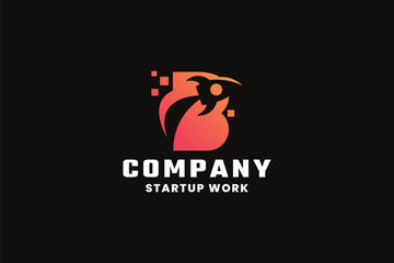 Best Rocketor Letter B Logo
