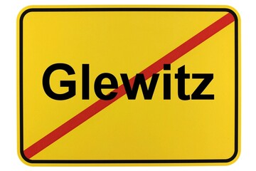 Illustration eines Ortsschildes der Gemeinde Glewitz in Mecklenburg-Vorpommern