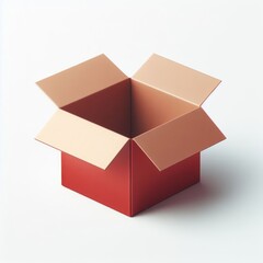 open cardboard box isolated