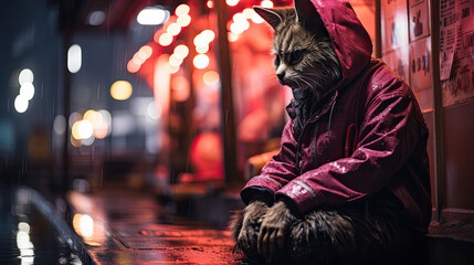 the solitary cat - Powered by Adobe