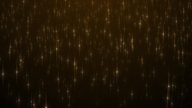 4K Abstract motion background shining gold particles. Shimmering Glittering Particles award, music, wedding, anniversary, party and presentation backdrops, corporate., 2024, 2025. loop video animation