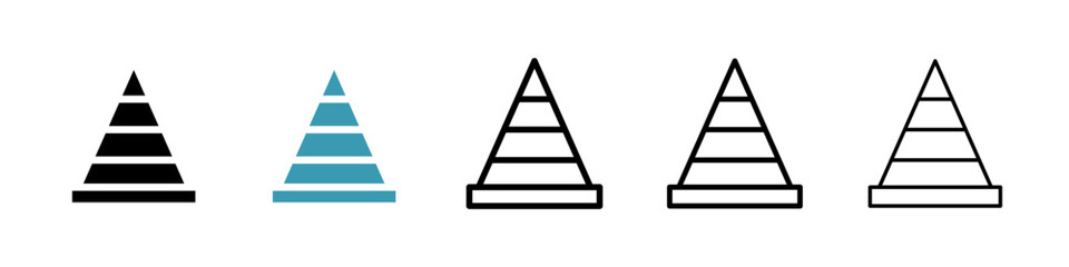 Hierarchy pyramid vector illustration set. Triangle hierarchy level icon for UI designs.