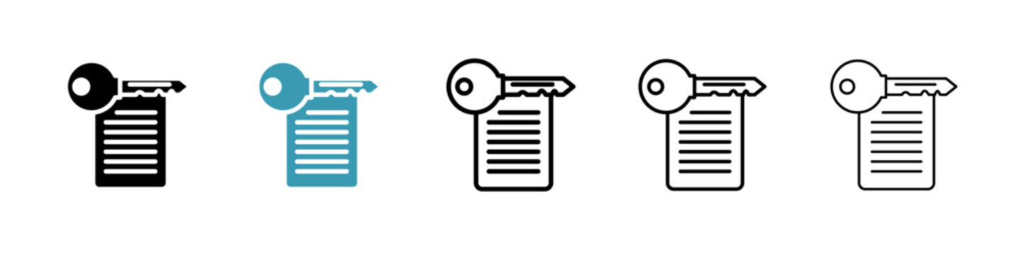 Key takeaway vector illustration set. Keyword document icon for UI designs.
