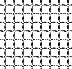 Vector seamless pattern in the form of a black lattice drawn in doodle style on a white background