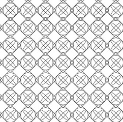 Vector geometric seamless pattern in the form of an openwork black lattice on a white background
