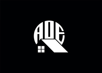 Real Estate Letter AOE Monogram Vector Logo.Home Or Building Shape AOE Logo
