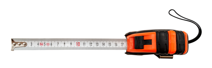 Construction measuring tape on a white background. Roulette