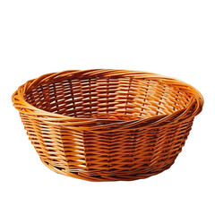 Fototapeta premium A Wicker Basket on a White Background