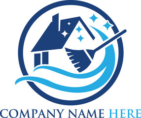 house cleaning brush logo design
