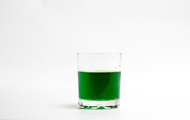 Glass with water on a white background