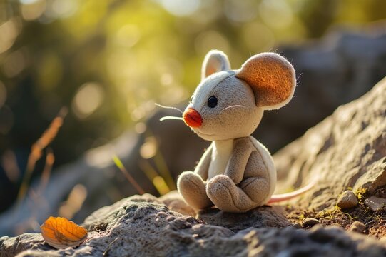 cuteness overload of a flawlessly captured cartoon mouse plush toy