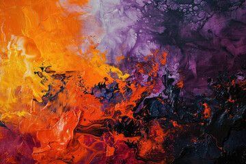 Vibrant Orange and Purple Abstract Canvas