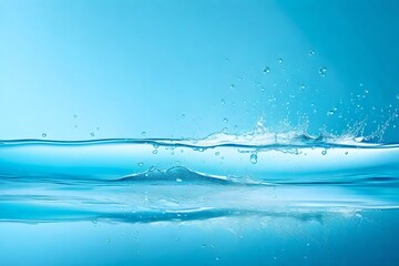 Transparent vector water splash and wave on light background
