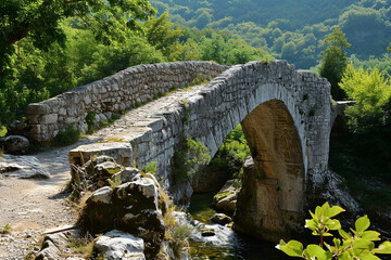 Fototapeta na wymiar Despite the passage of centuries, the medieval bridge remained a picturesque and functional part of the landscape.