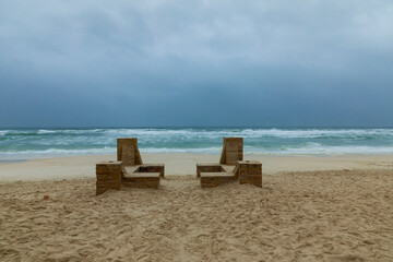 Al-Dahariz Beach in Salalah during the autumn season, Sultanate of Oman