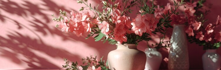 flowers images pink background