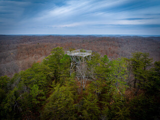 drone view abandoned fire tower