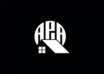 Real Estate Letter APA Monogram Vector Logo.Home Or Building Shape APA Logo - obrazy, fototapety, plakaty