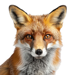 Fototapeta premium Portrait of a fox, transparent or isolated on white background