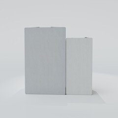 White Box 3D Rendering Image For Product Mockup Presentations