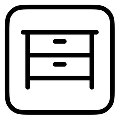 Editable nightstand, drawer, cabinet vector icon. Part of a big icon set family. Perfect for web and app interfaces, presentations, infographics, etc