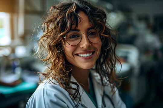 Smiling beautiful nerse in dental clinich