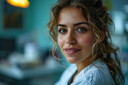 Smiling beautiful nerse in dental clinich