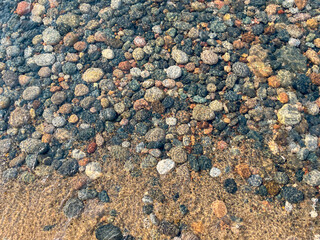 Lake Superior rocks on beach in water