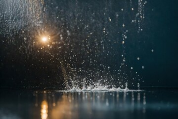 Blur Defocus Image of Water hit wall ground, explode into drop droplet. Amount Water attack impact and fluttering in air explosion. Stop motion freeze shot. Splash Water for texture elements
