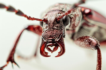 close up of a bug on a white background