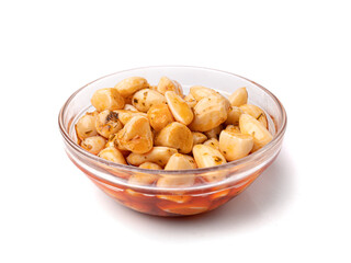 Pickled Garlic, Fermented Garlic Cloves with Red Chili Pepper, Hot Pickle Vegetable, Spices Garlic Cloves