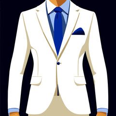 classic  white  men's  blazer on isolated  background  