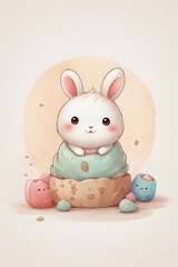 Obraz na płótnie Canvas a cute little rabbit kawaii