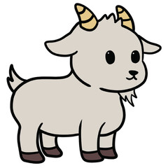 Obraz na płótnie Canvas Cute Cartoon Goat