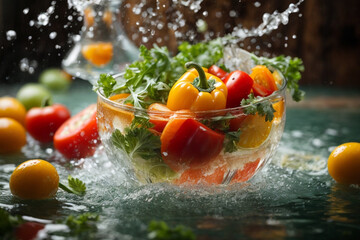 vegetables in water with a fresh and vibrant appeal