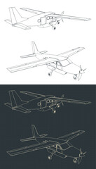 Light single-engine turboprop aircraft blueprints