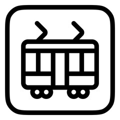 Editable tram vector icon. Vehicles, transportation, travel. Part of a big icon set family. Perfect for web and app interfaces, presentations, infographics, etc