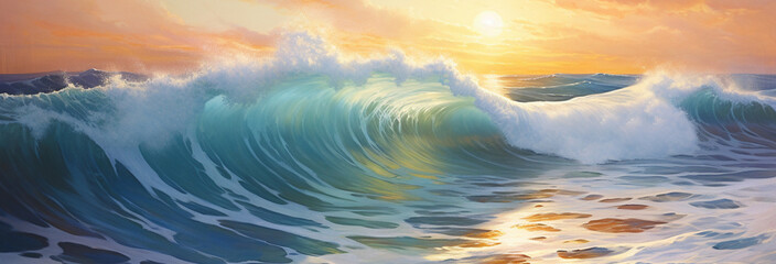 beautiful sunset over the sea - obrazy, fototapety, plakaty