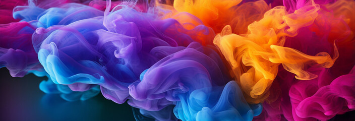 colorful smoke on the black background