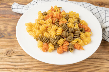 Raw Trottole Pasta, Dry Vesuvio Macaroni, Italian funghetto, Raw Noodle