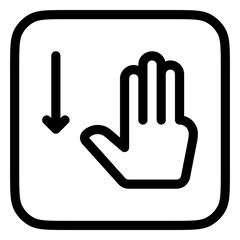 Editable three fingers swipe down vector icon. Part of a big icon set family. Perfect for web and app interfaces, presentations, infographics, etc