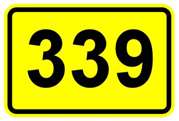 Illustration eines Bundesstraßenschildes der B 339 in Deutschland	
