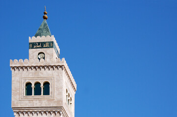 A rapidly changing world, Tunisia between past and future, detail of a minaret