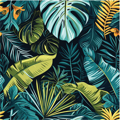 Tropical leaves seamless patern